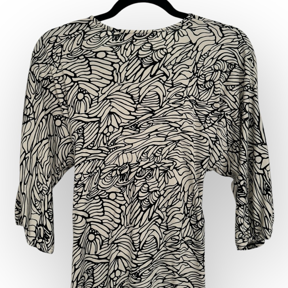 MARA HOFFMAN $340 Retail White/Black Silk Wrap Dress, Size Medium - Picture 14 of 16
